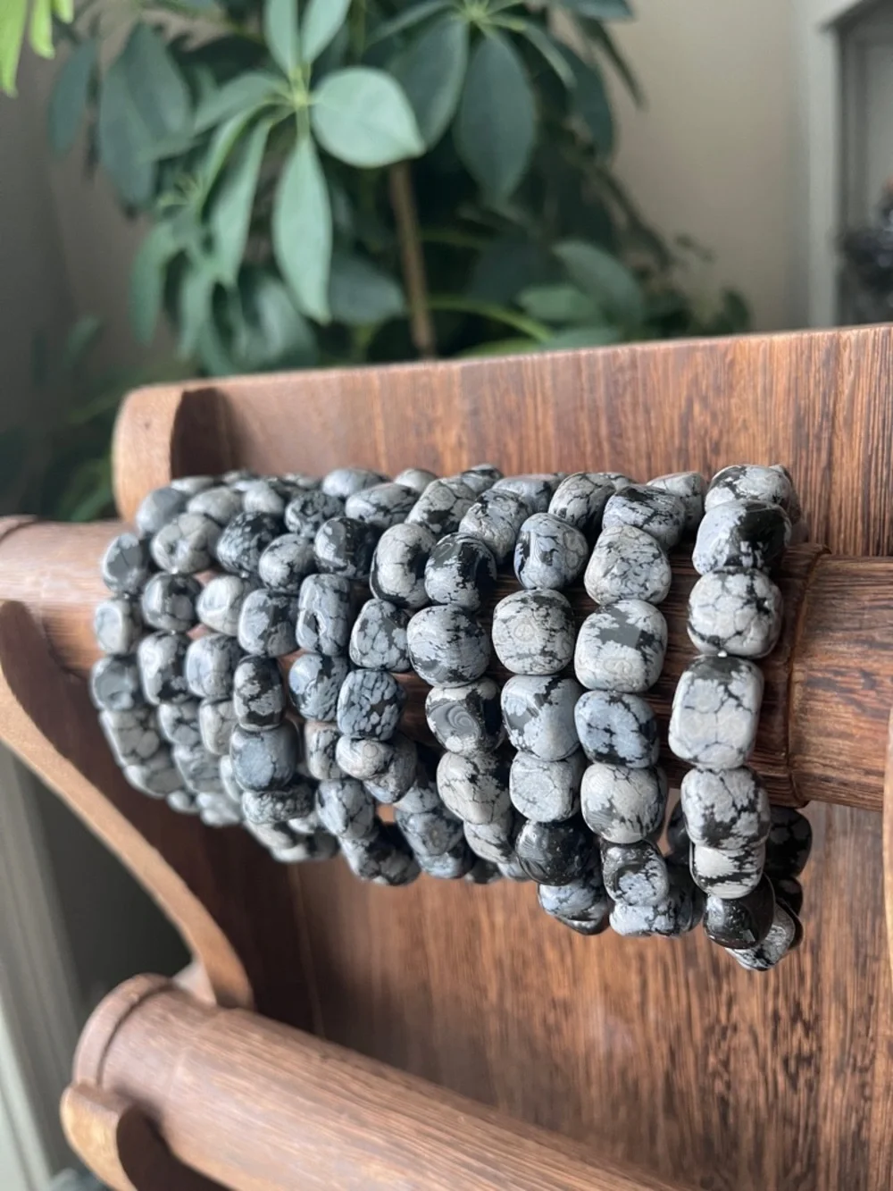 Snowflake Obsidian Tumble Bracelet - Picture 5 of 5